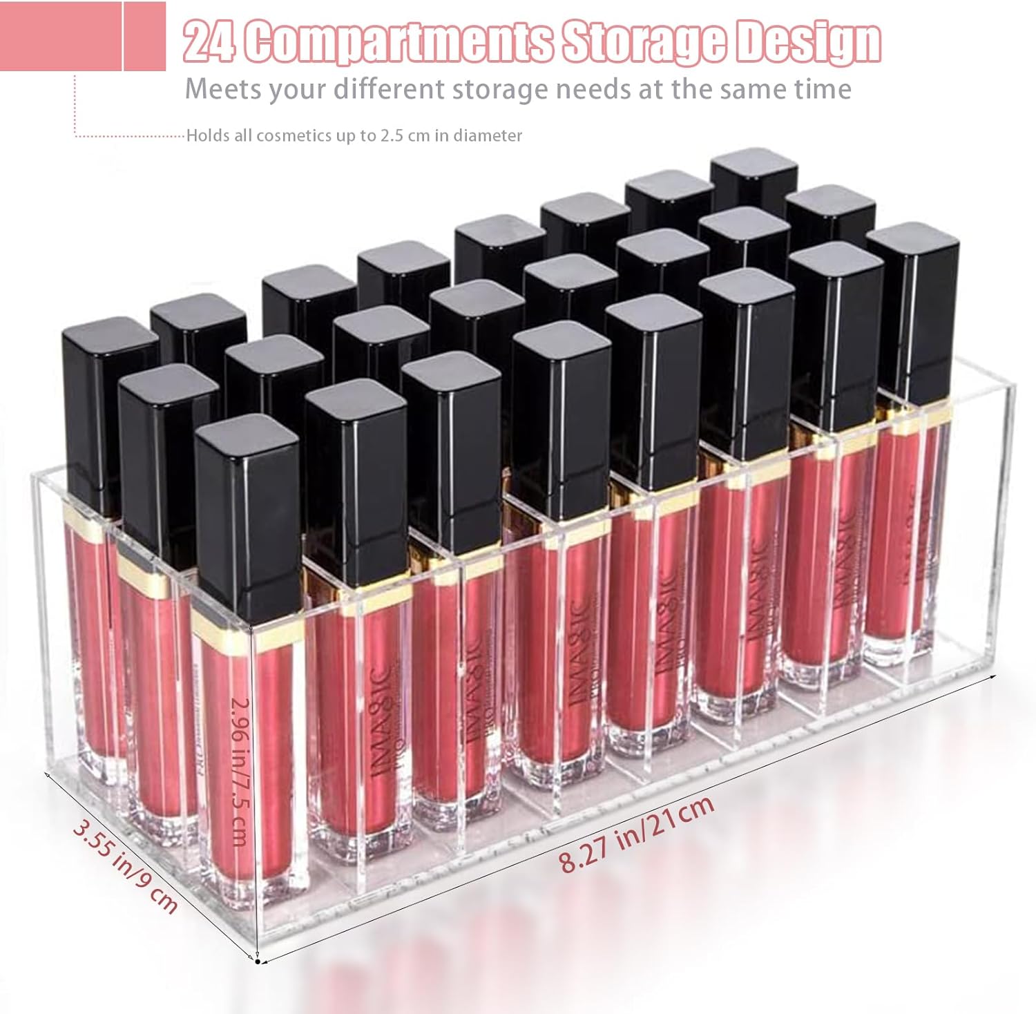 Organiseur maquillage en acrylique transparent : rangement élégant pour cosmétiques et bijoux – Image 2