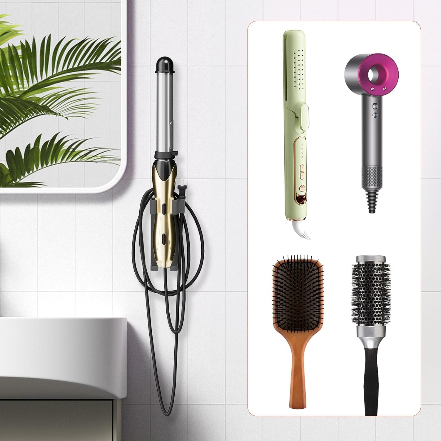 Support mural pour Dyson Airwrap : l'accessoire indispensable pour les passionnés de coiffure Optimisez votre espace et protégez vos appareils de coiffure avec ce support en métal résistant aux hautes températures, idéal pour les professionnels et les particuliers – Image 7