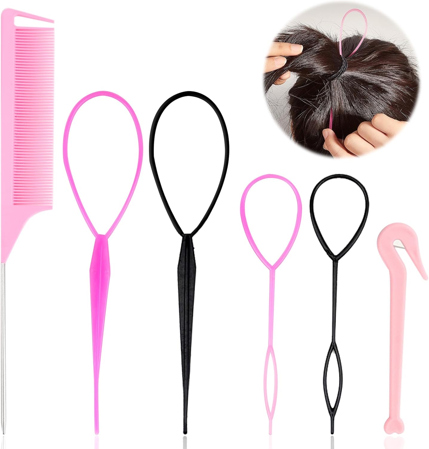 Kit d’accessoires de coiffure : 6 outils de tressage pour femmes et filles, parfaits pour débutantes et styles variés