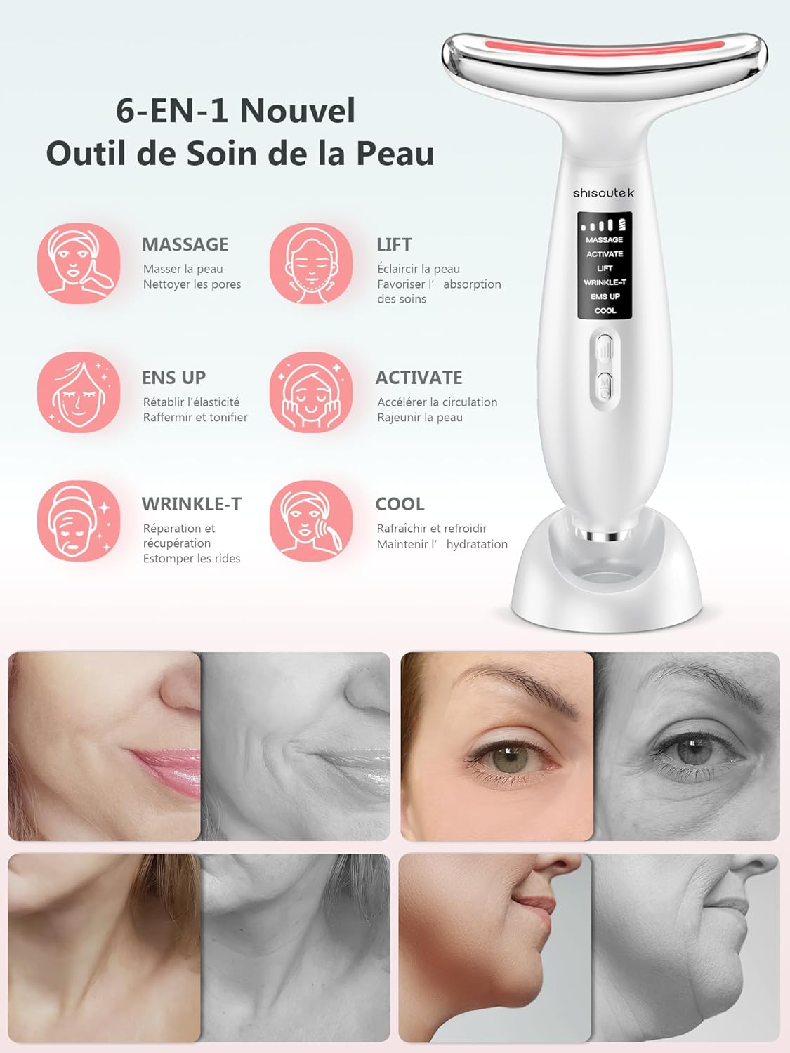 Appareil anti-rides visage : massage lifting pour un teint éclatant et raffermi – Image 4