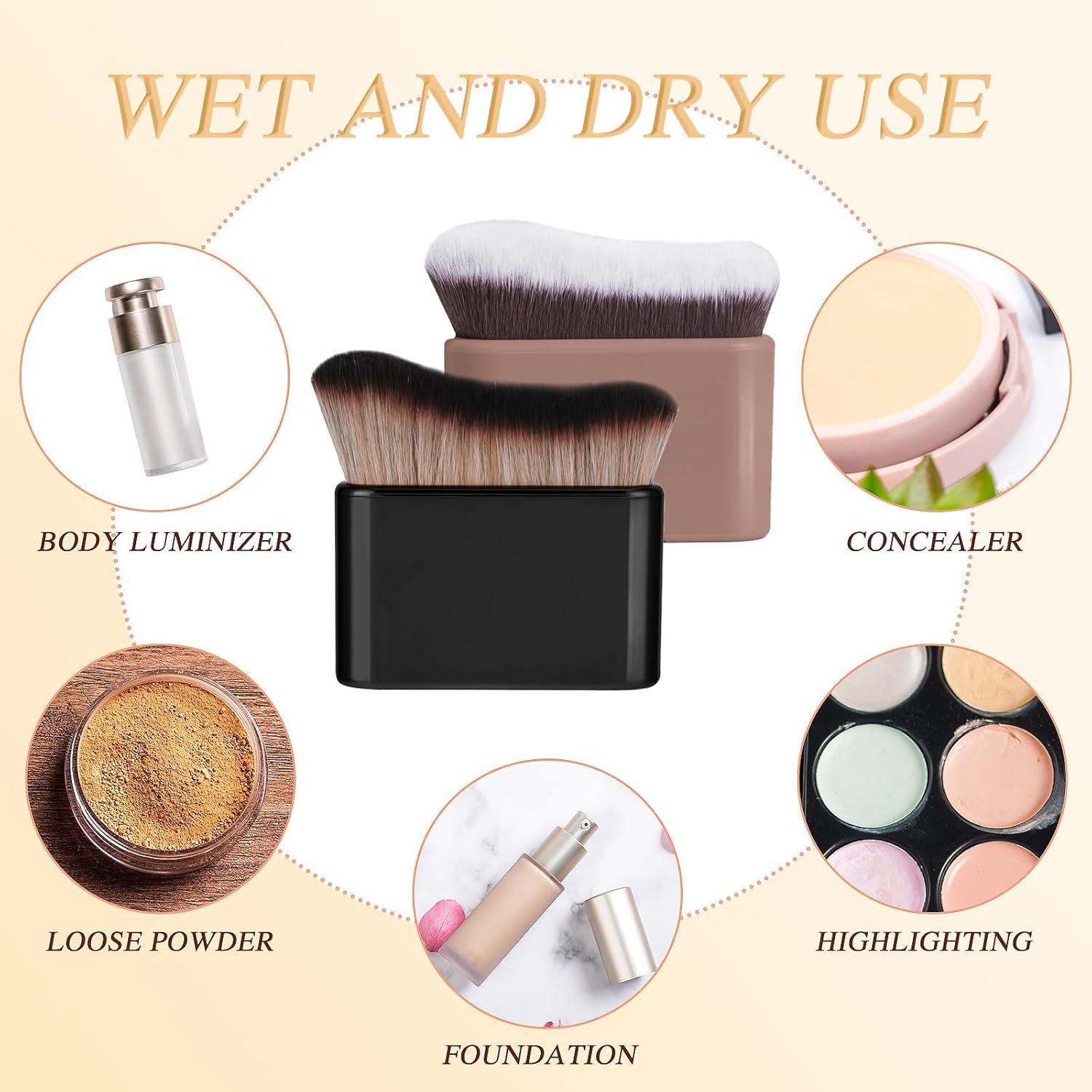 Pinceaux autobronzants : lot de 2 pour un bronzage parfait et un maquillage sans traces – Image 4