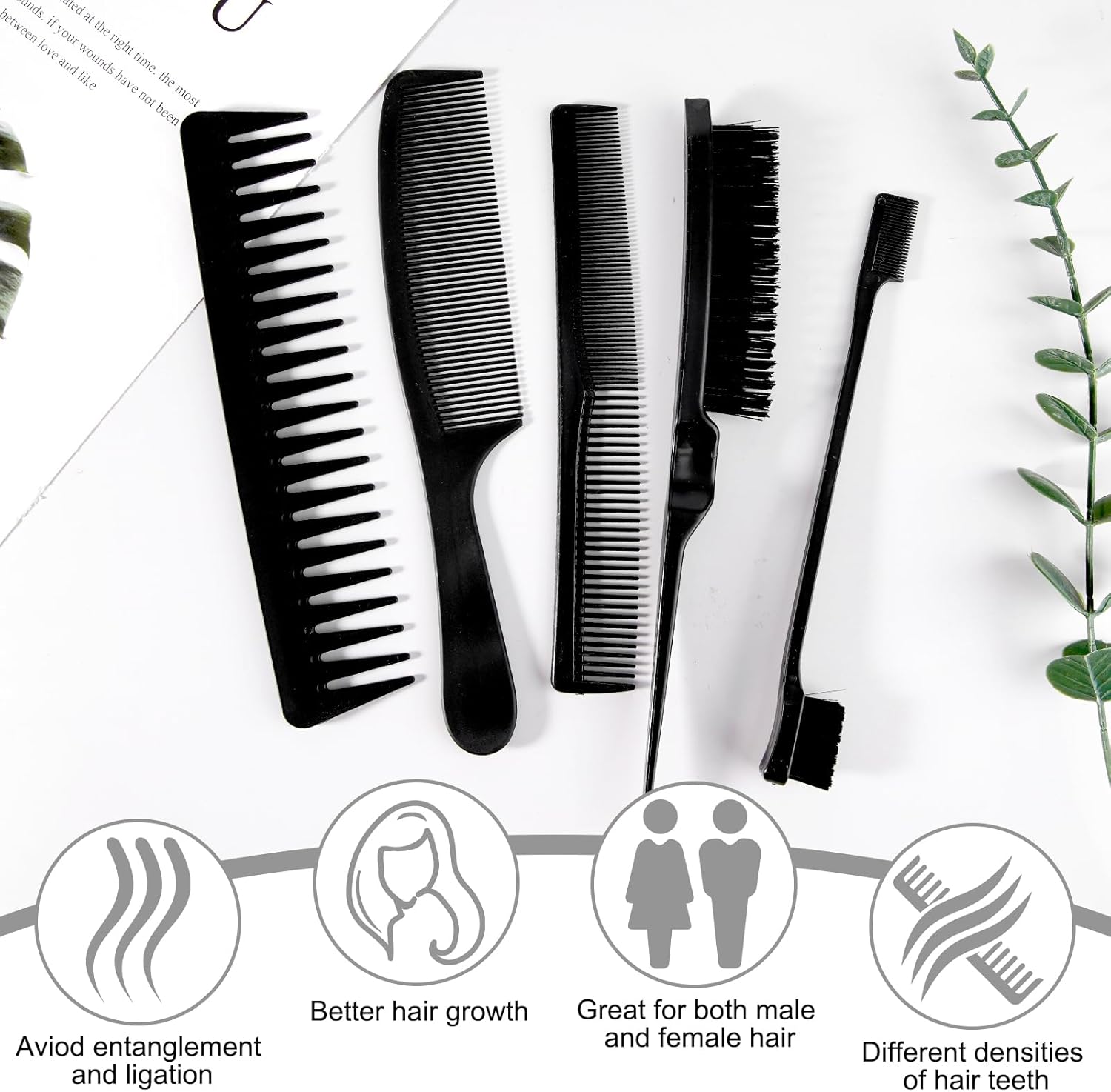 Peigne salon coiffure : kit de 9 pièces pour hommes et femmes, idéal pour des coiffures élégantes et professionnelles – Image 4