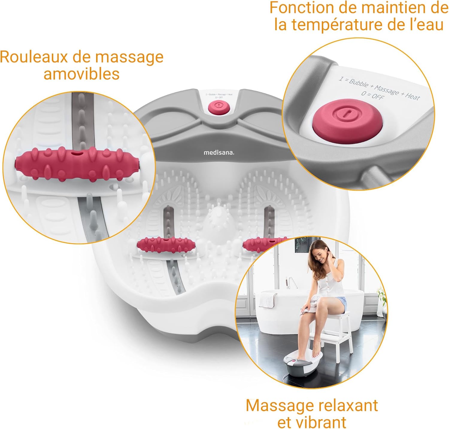 Bain de pieds bouillonnant électrique : confort et détente pour grands pieds – Image 4
