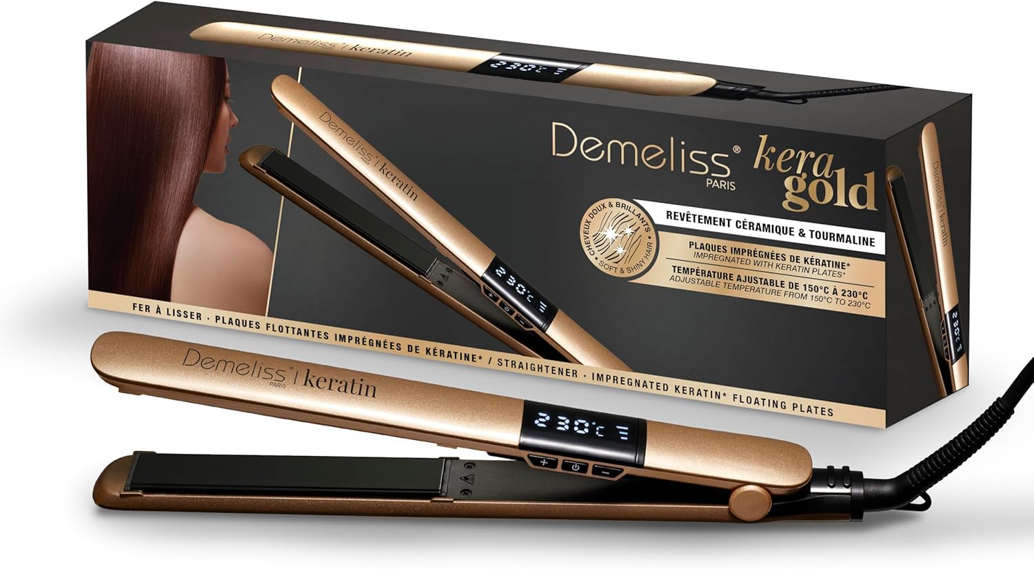 Lisseur 2 en 1 pour des cheveux lisses et bouclés : la solution professionnelle avec plaques infusées de kératine