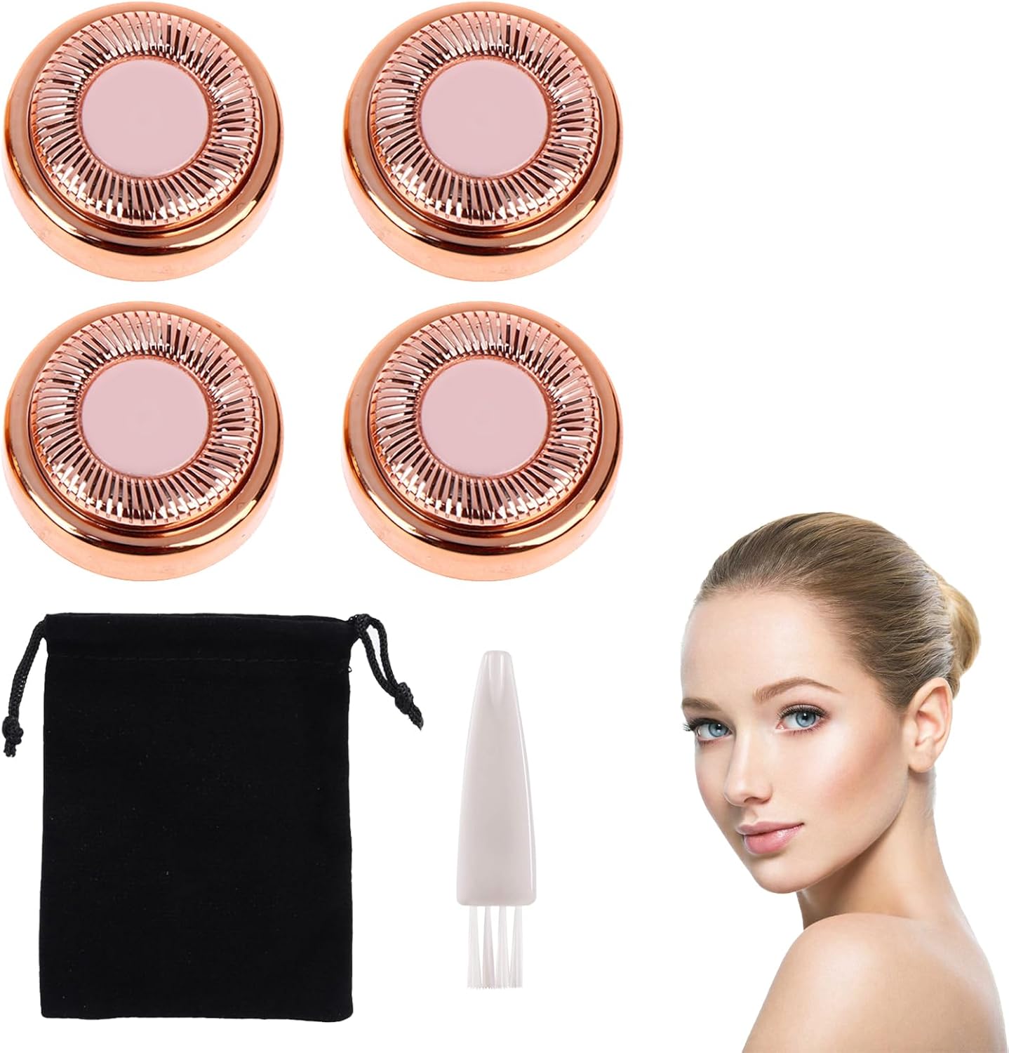 Têtes de remplacement pour épilateur Flawless : kit complet de 4 pièces pour un visage impeccablement lisse
