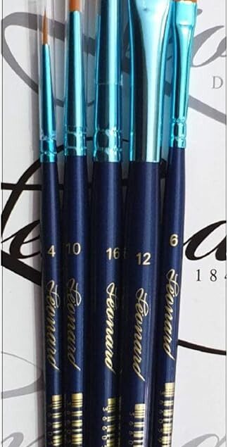 Pinceaux de peinture synthétiques pour artistes : set de 5 pièces idéal pour aquarelle, huile et acrylique