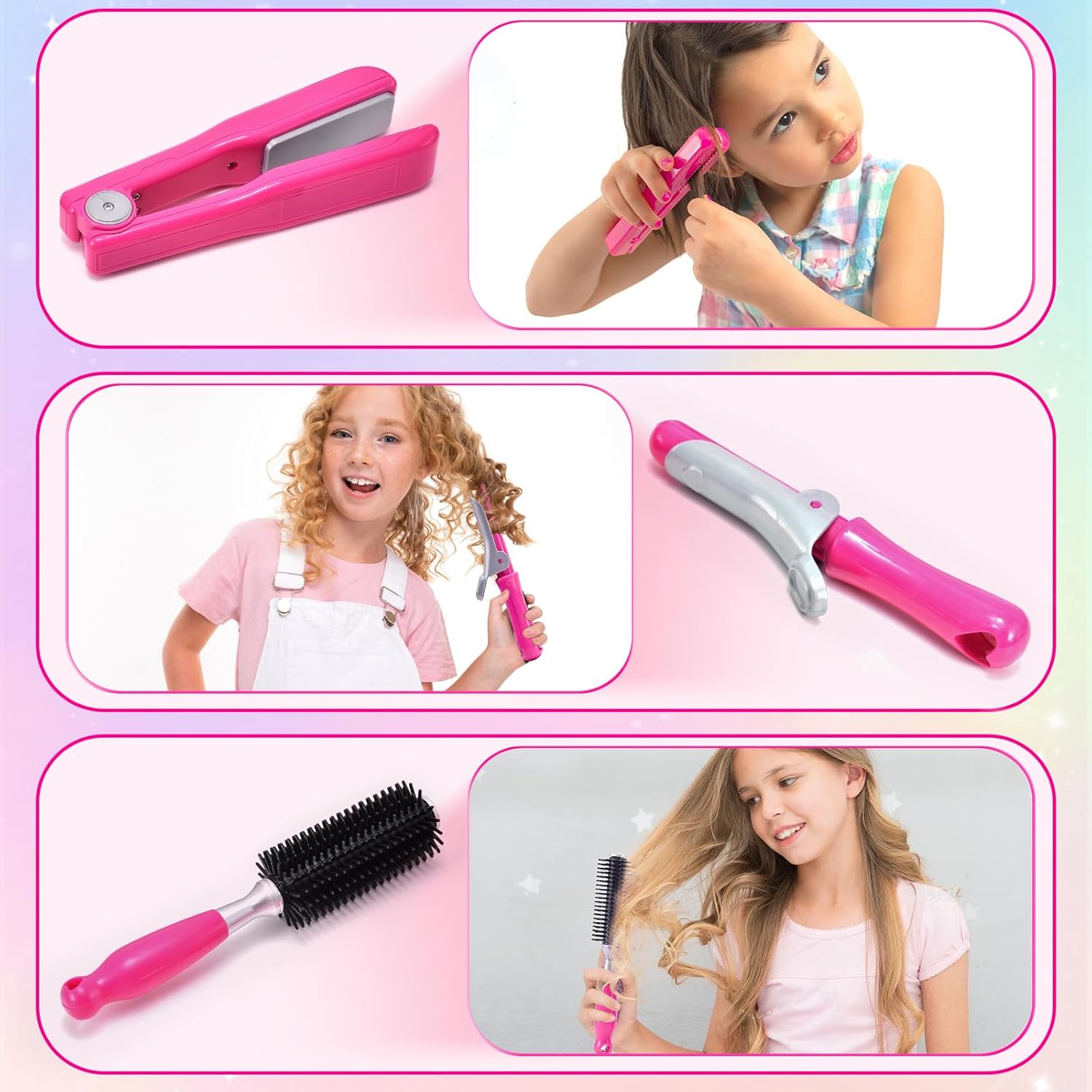 Set coiffure enfant fille : jouet créatif avec sèche-cheveux et accessoires pour une expérience de coiffeuse inoubliable – Image 5