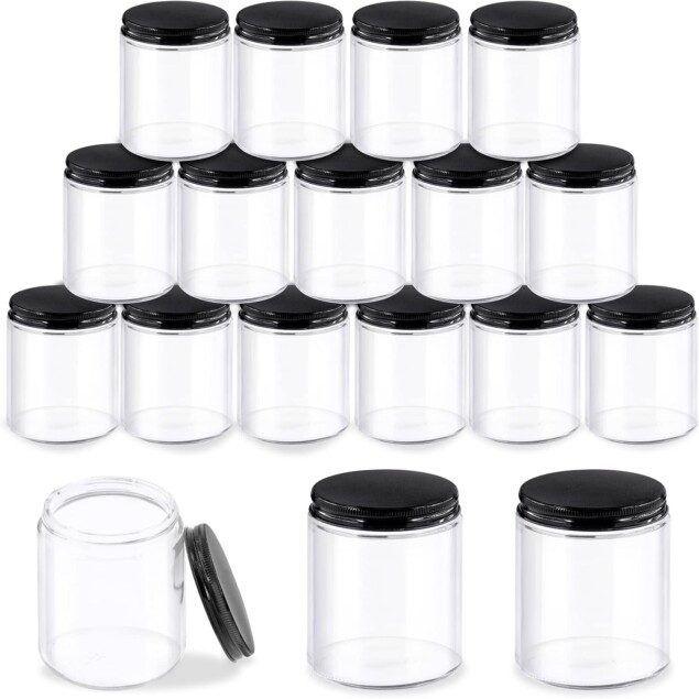 Bocaux ronds en verre transparent : idéal pour le rangement esthétique des cosmétiques et produits de beauté