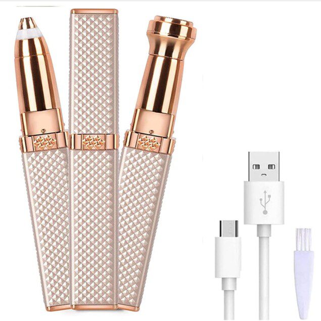 Epilateur sourcil femme : rasoir électrique rechargeable 2 en 1 pour un visage parfaitement soigné