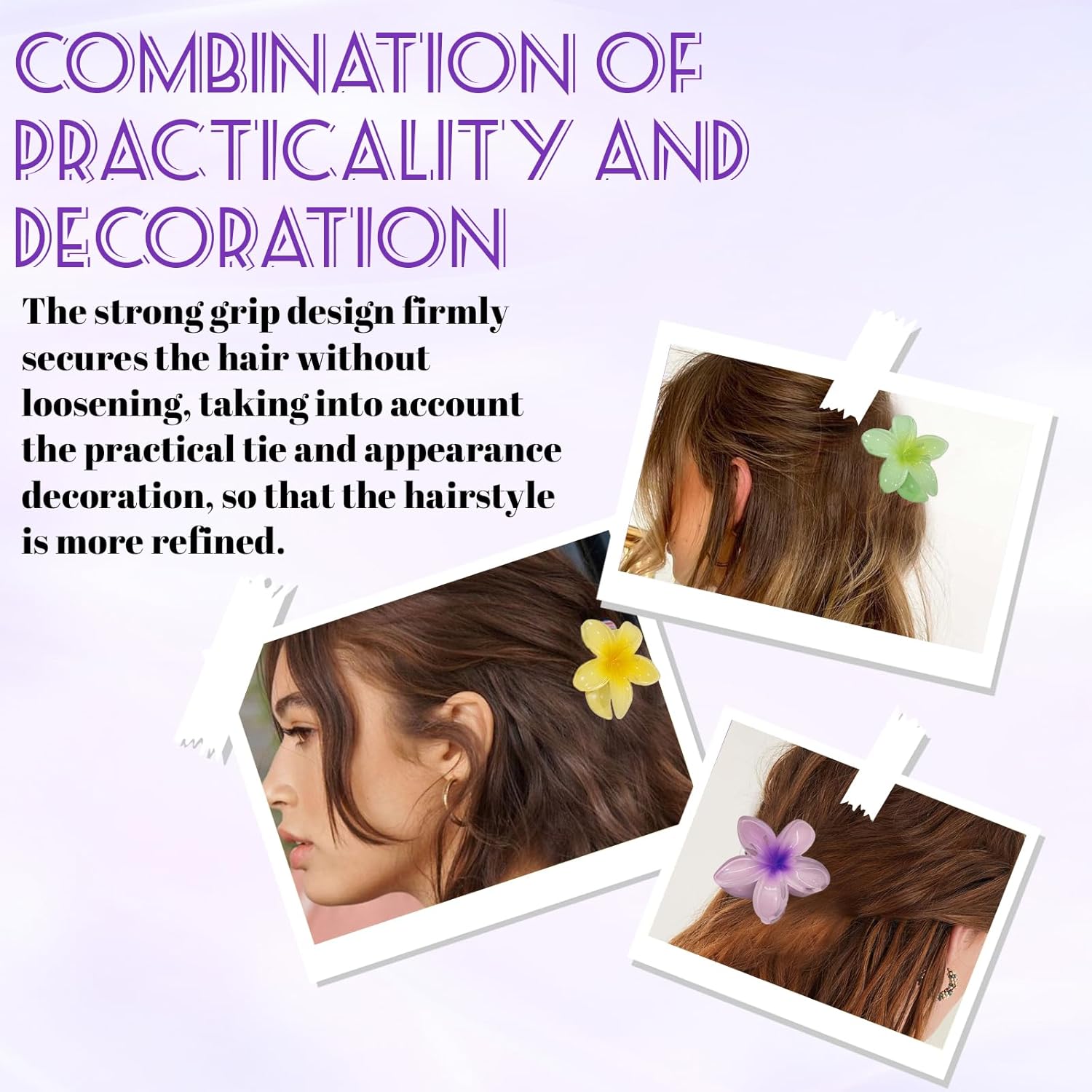 Grandes pinces à cheveux hawaïennes : le lot idéal pour femmes avec cheveux épais Accessoires de coiffure antidérapants aux fleurs colorées pour un look chic et tendance – Image 6