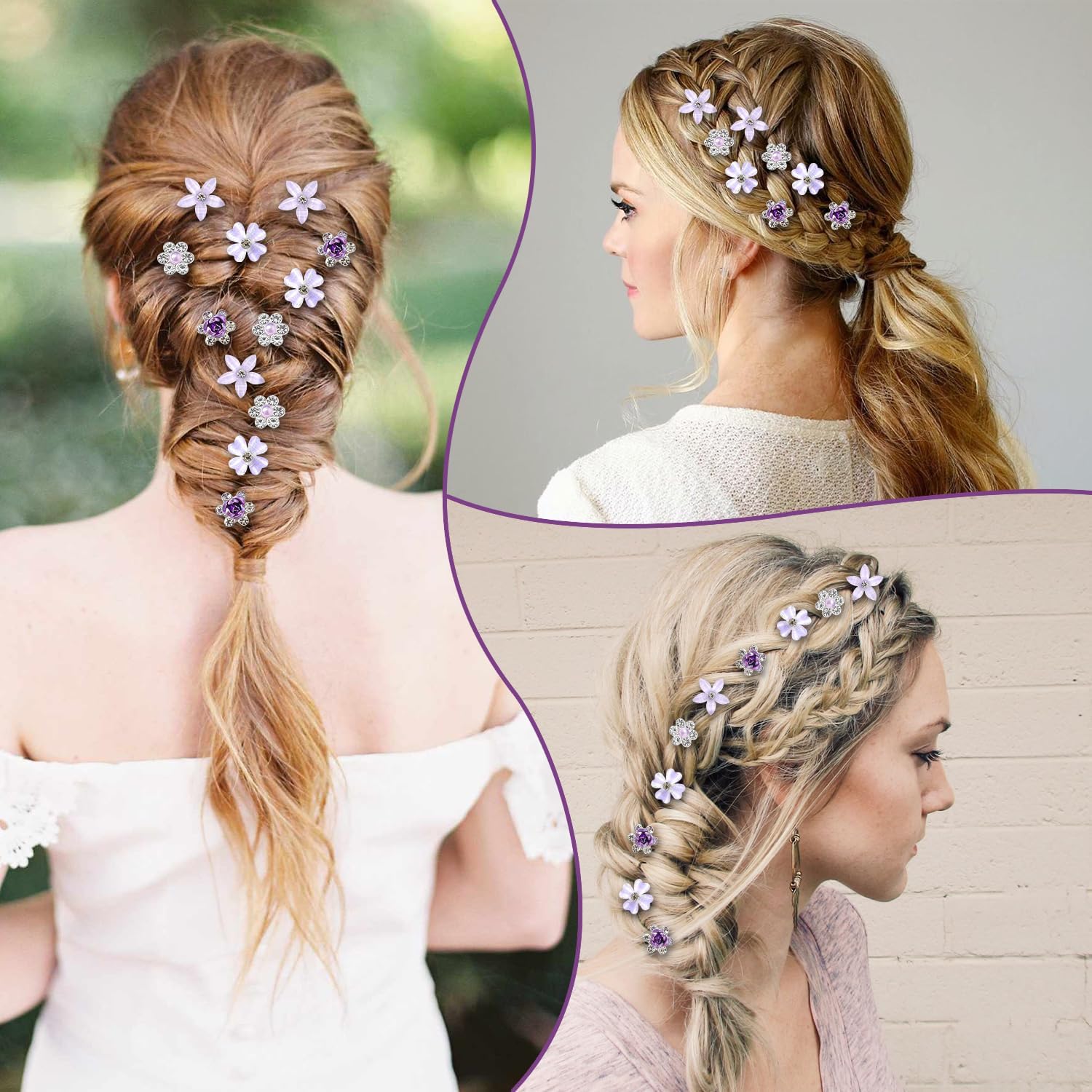 Pinces à fleurs miniatures en strass : accessoires de coiffure élégants pour femmes et filles lors des fêtes et mariages – Image 3