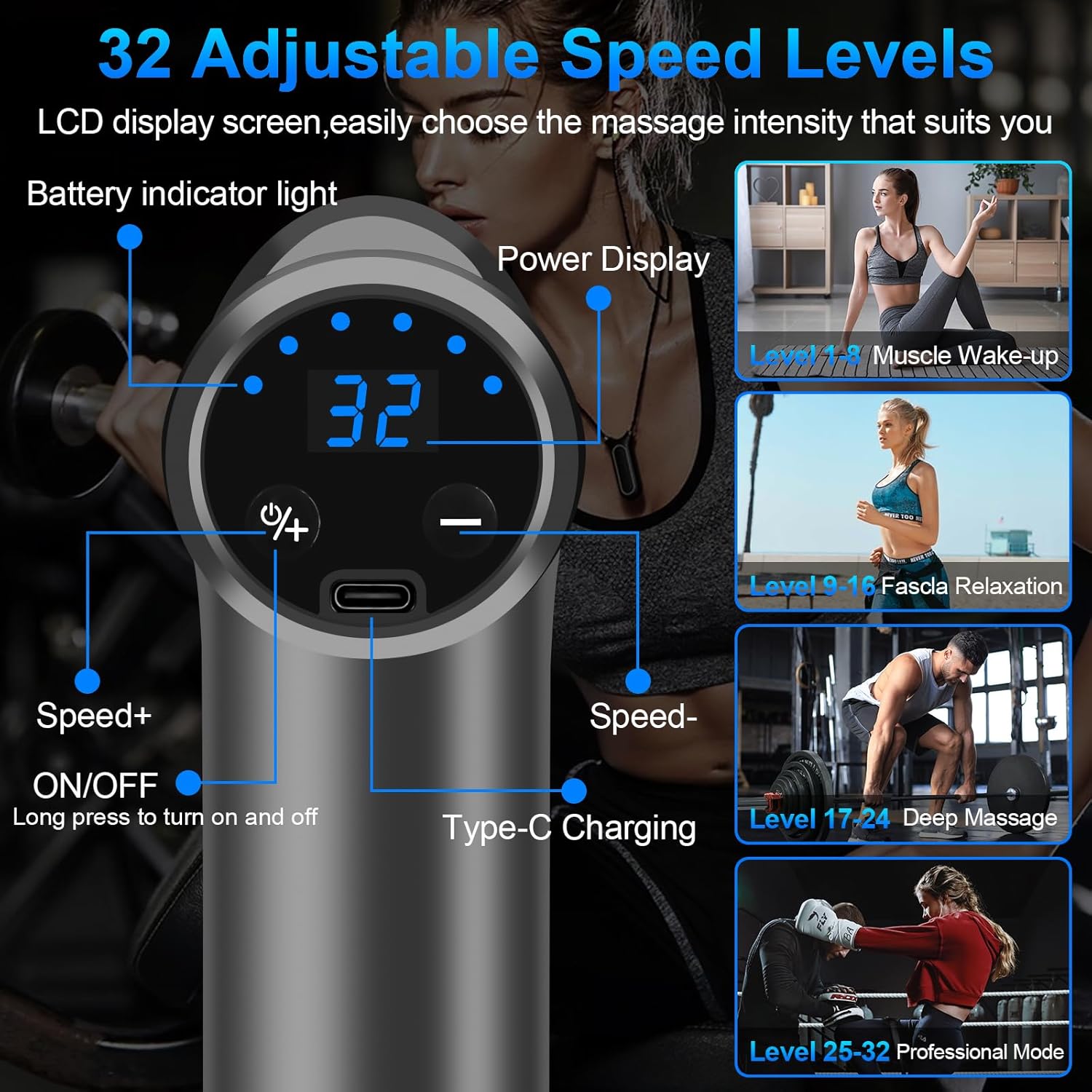 Pistolet de massage musculaire léger et portable : soulagez douleurs et raideurs musculaires pour un bien-être optimal – Image 2