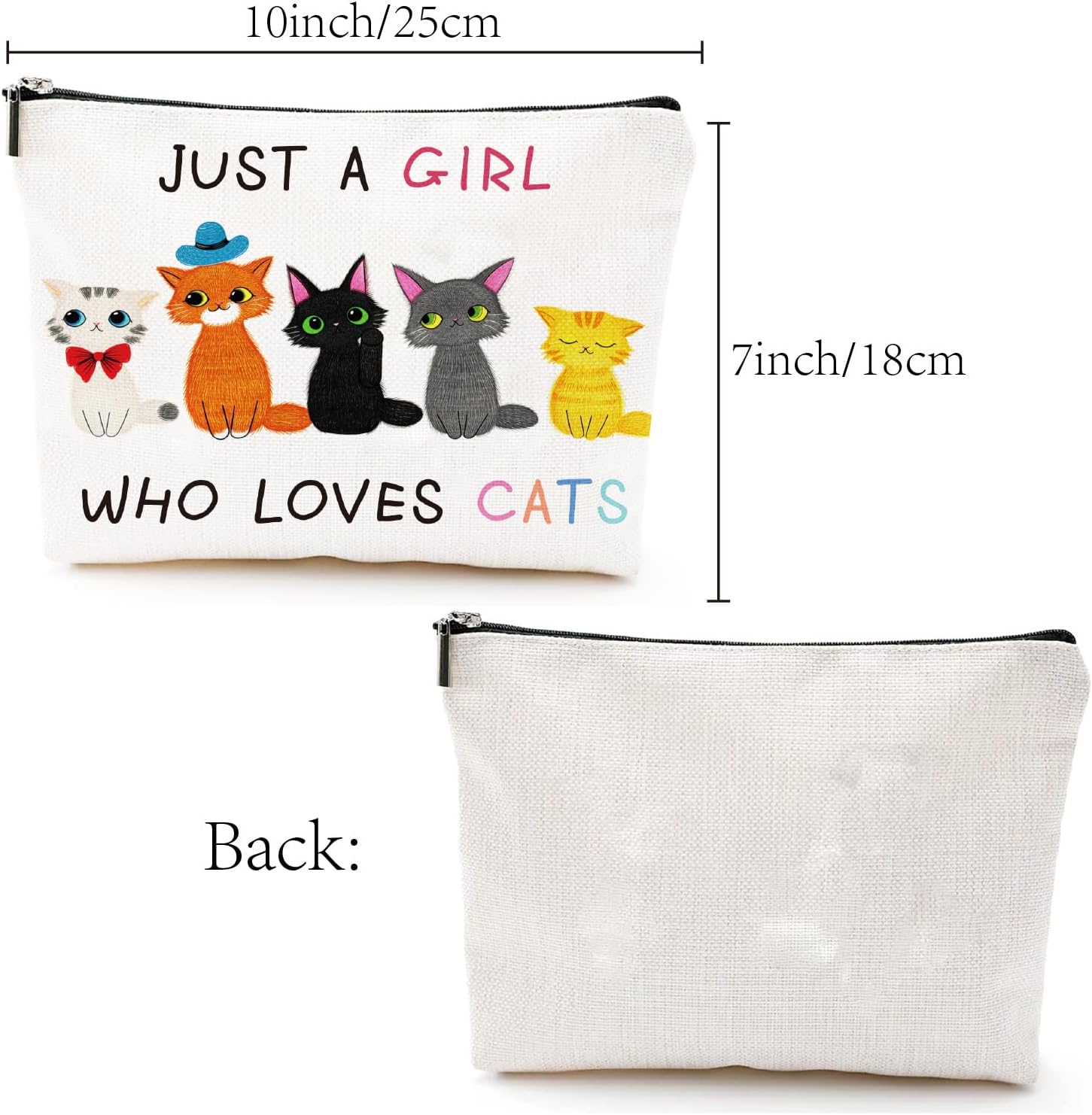 Trousse de maquillage toile chat : l'accessoire essentiel pour les amoureuses des félins en voyage – Image 2