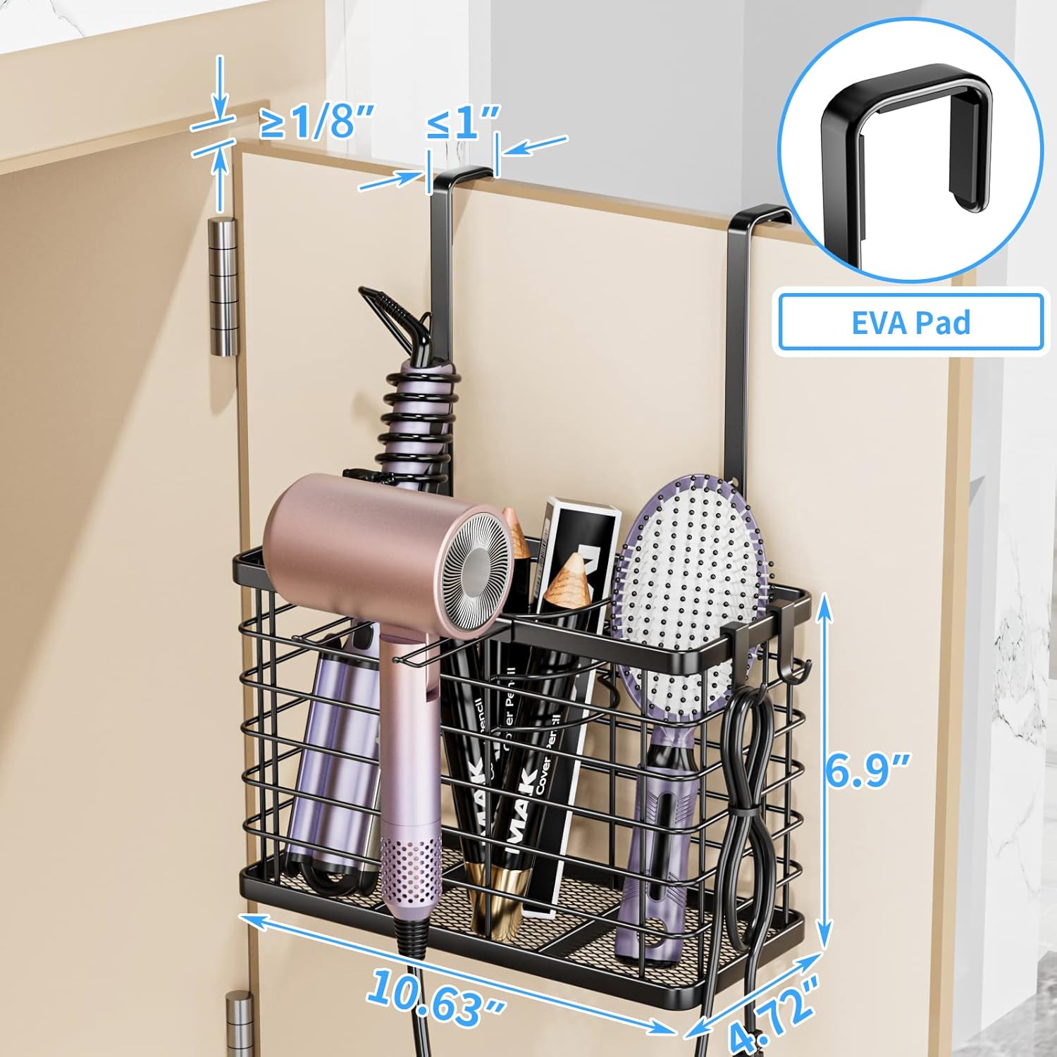 Support de sèche-cheveux 3 en 1 : l'organiseur idéal pour la salle de bain des adeptes de coiffure – Image 3