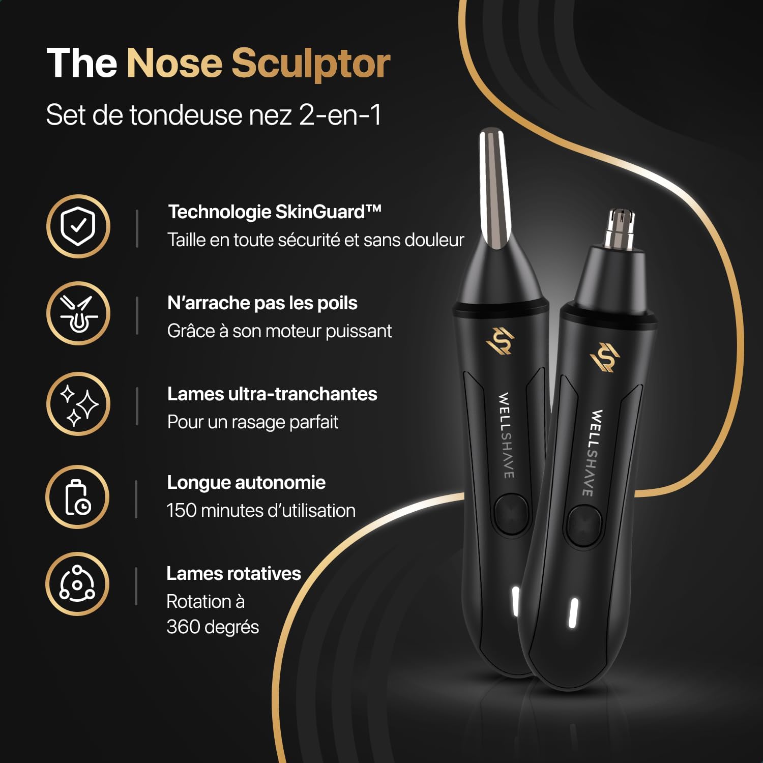 Wellshave : tondeuse à poils de nez 2 en 1 pour hommes et femmes, l’alliée incontournable pour une hygiène parfaite et un look soigné – Image 2