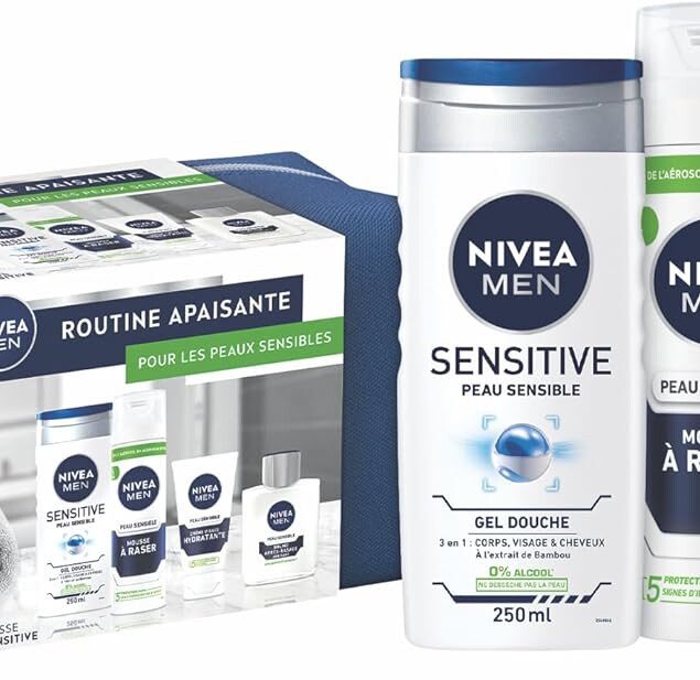 Trousse de toilette pour hommes à la peau sensible : routine complète visage et corps