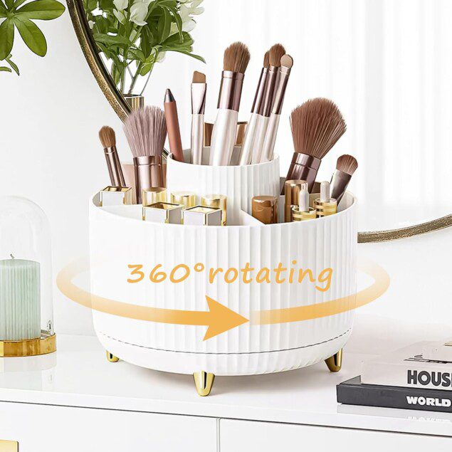 Organisateur de maquillage : rangement cosmétique multifonctionnel pour coiffeuse et salle de bains
