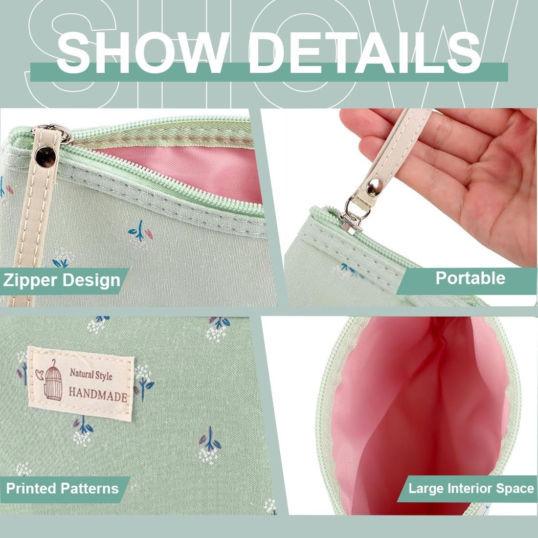 Trousse de maquillage élégante : pochette zippée en tissu pour les voyages, les vacances et le fitness – Image 3