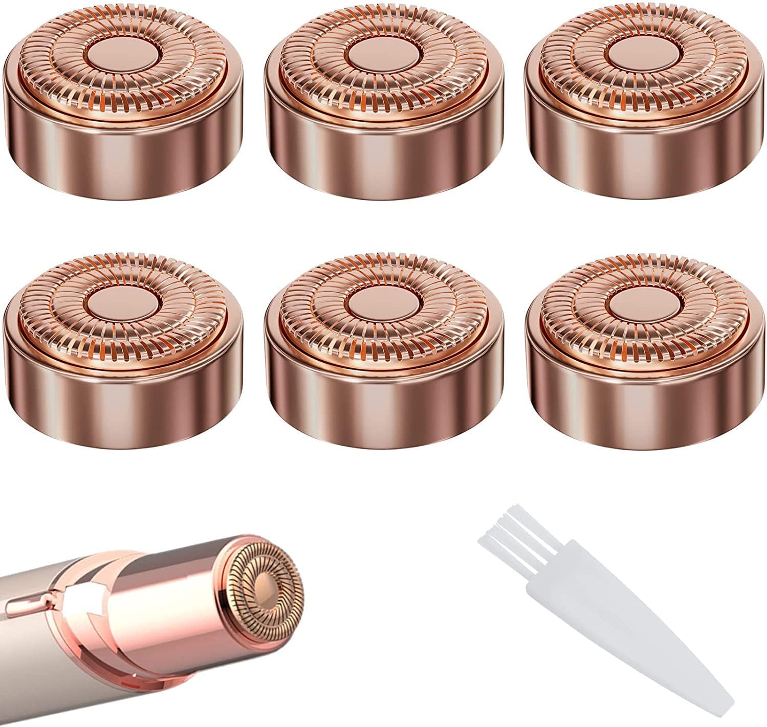 Têtes de rechange compatibles avec Finishing Touch Flawless : 6 pièces pour un épilateur facial impeccable dédié aux lèvres, menton et joues