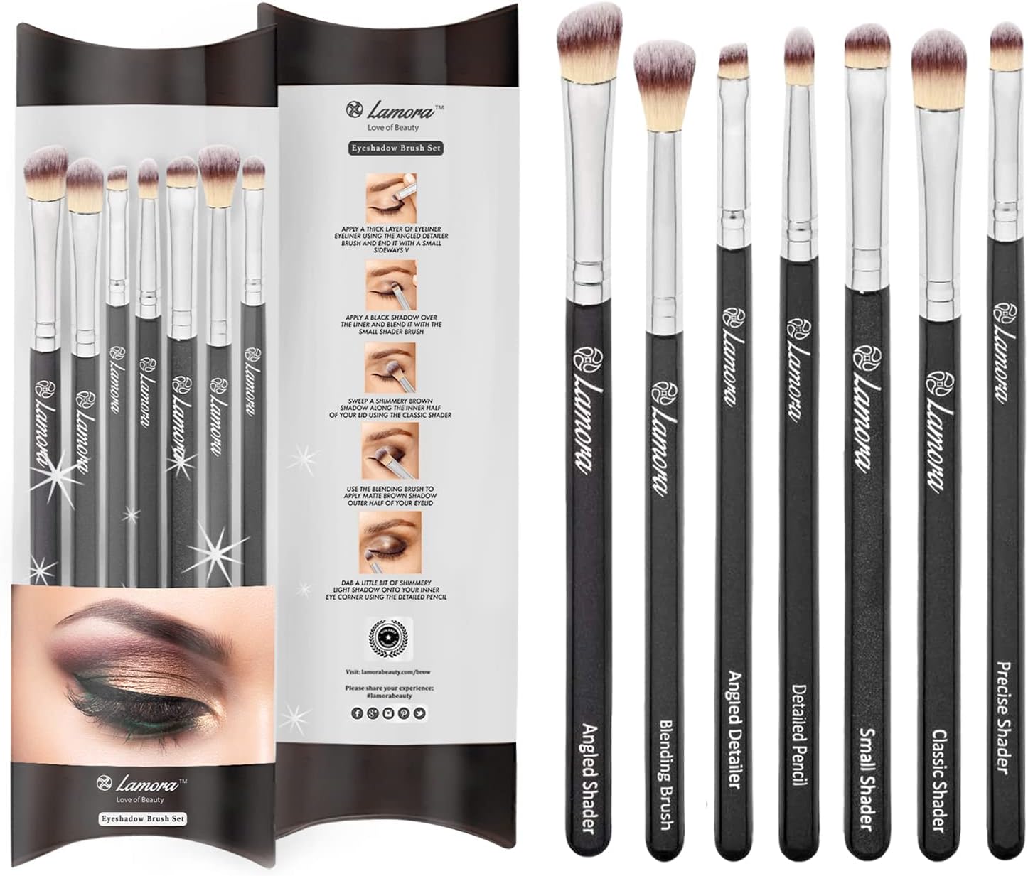 Set de pinceaux de maquillage pour les yeux : maîtrisez l'art du fard à paupières et de l'eyeliner avec ce kit essentiel de 7 pièces aux poils soyeux