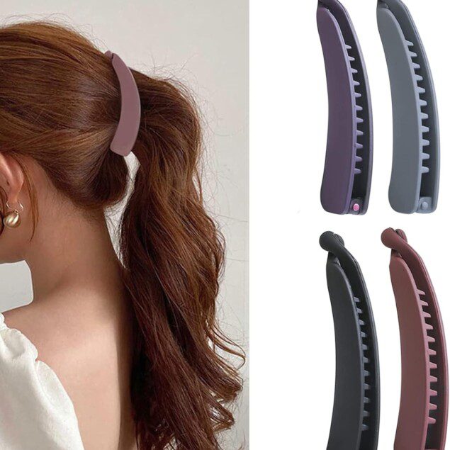 Pinces à cheveux banane en plastique supérieur : accessoires multicolores pour femmes, idéales pour une queue de cheval élégante