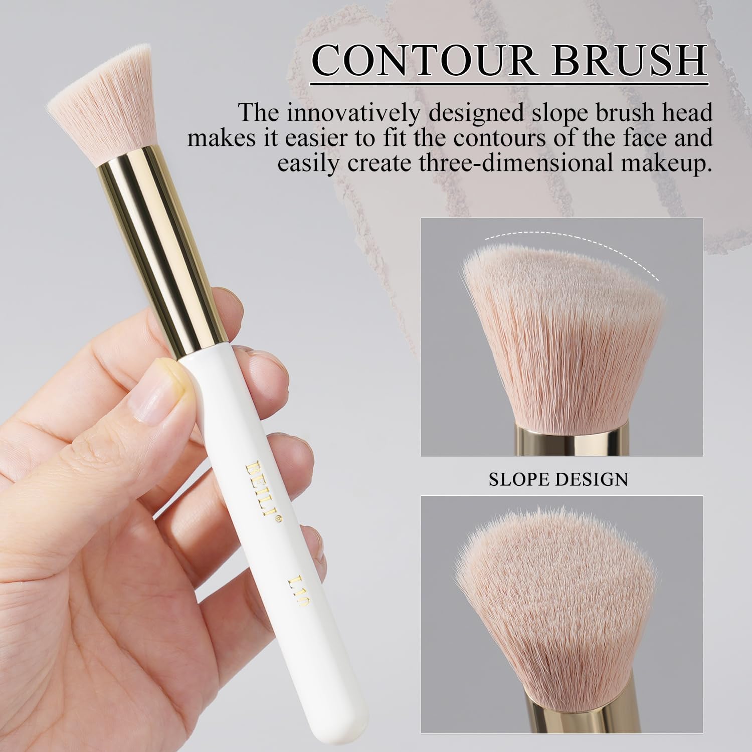 Pinceaux de maquillage professionnels : l'ensemble parfait pour un teint sculpté et lumineux Idéal pour les passionnées de beauté, ce set vegan de 5 pinceaux vous aide à maîtriser le contouring, l'application de fond de teint et le maquillage des yeux avec une précision exceptionnelle. – Image 6