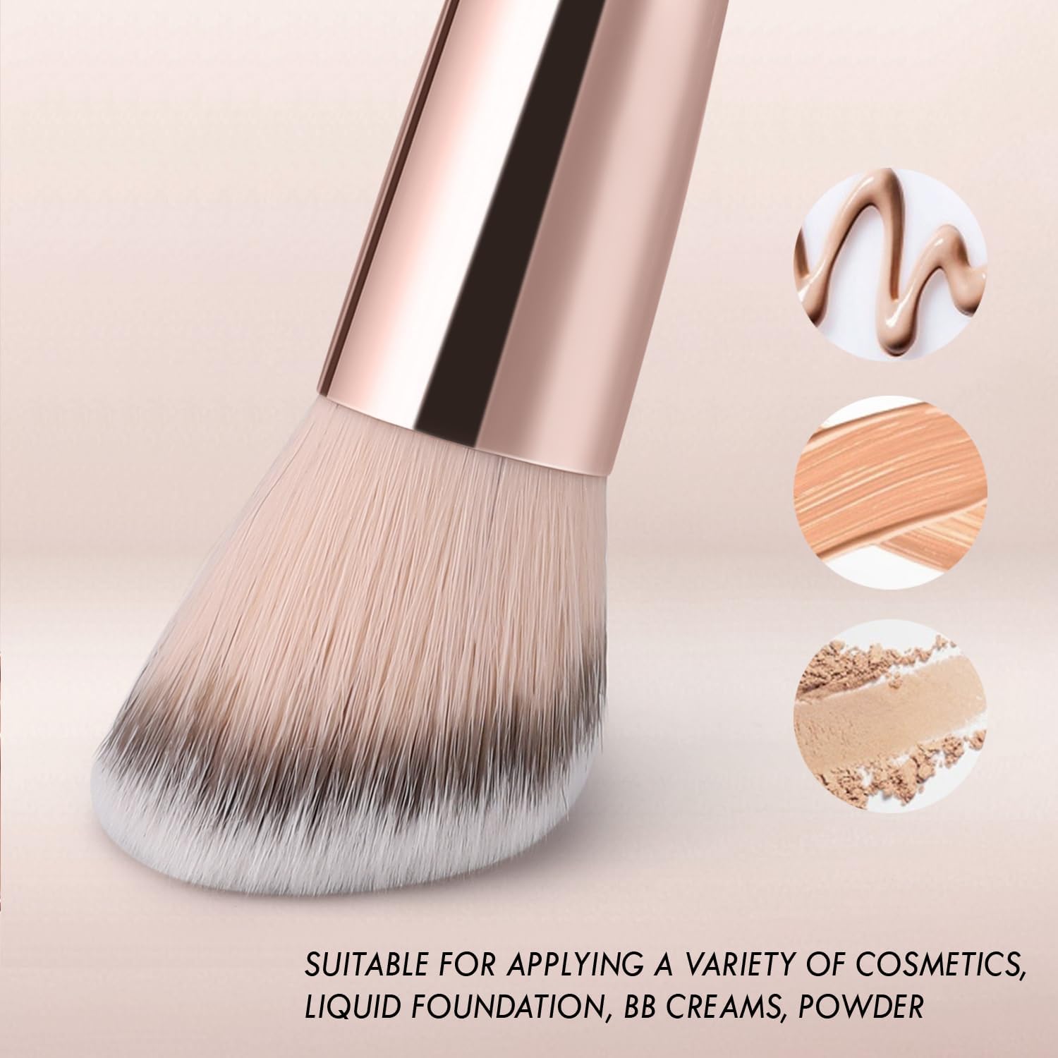 Pinceau de maquillage à double extrémité marron : l’outil idéal pour un teint parfait Pour les passionnées de beauté, idéal pour appliquer fond de teint, poudre, crème anti-cernes et blush – Image 4