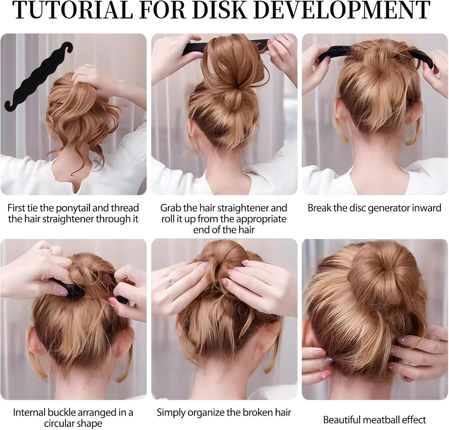 Chignon magique : 4 pièces pour des coiffures élégantes sans chaleur Découvrez notre kit de chignon en éponge, idéal pour créer des buns et boucles raffinés. Parfait pour celles qui souhaitent styliser leurs cheveux facilement et sans chaleur, ce dispositif astucieux vous permettra d’afficher une coiffure impeccable en un rien de temps. – Image 6