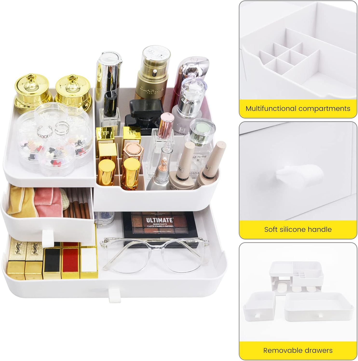 Rangement maquillage : boîte organisateur tiroir pour salle de bain, idéale pour vos produits de beauté et cosmétiques – Image 2