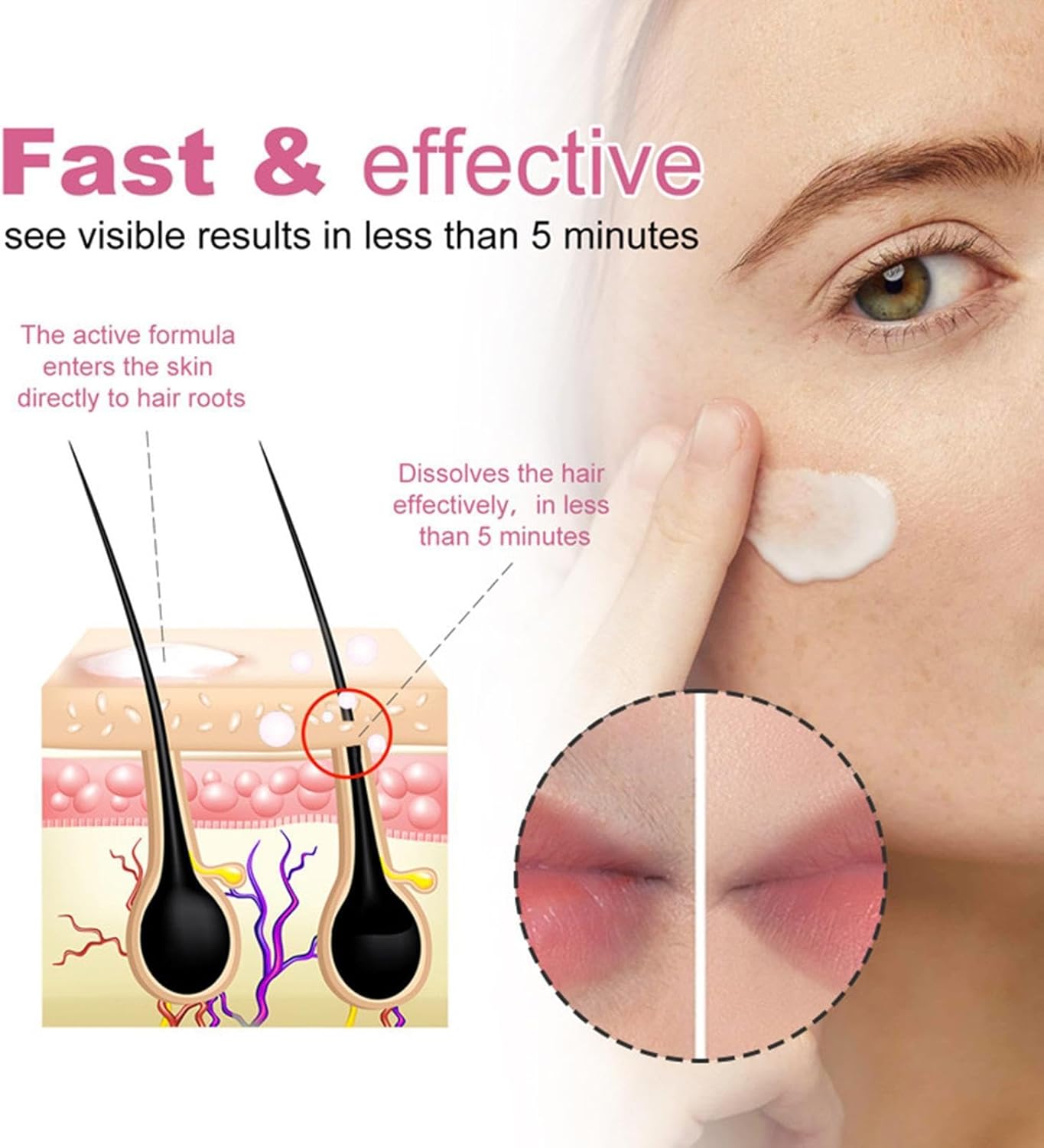Crème dépilatoire douce et efficace pour le visage : épilation apaisante au miel et pêche – Image 4