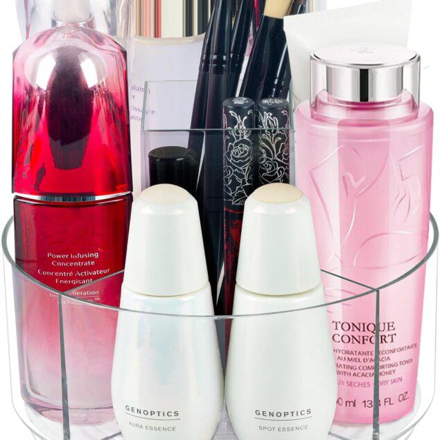Organiseur de maquillage rotatif à 360° : la solution idéale pour une coiffeuse élégante et bien rangée