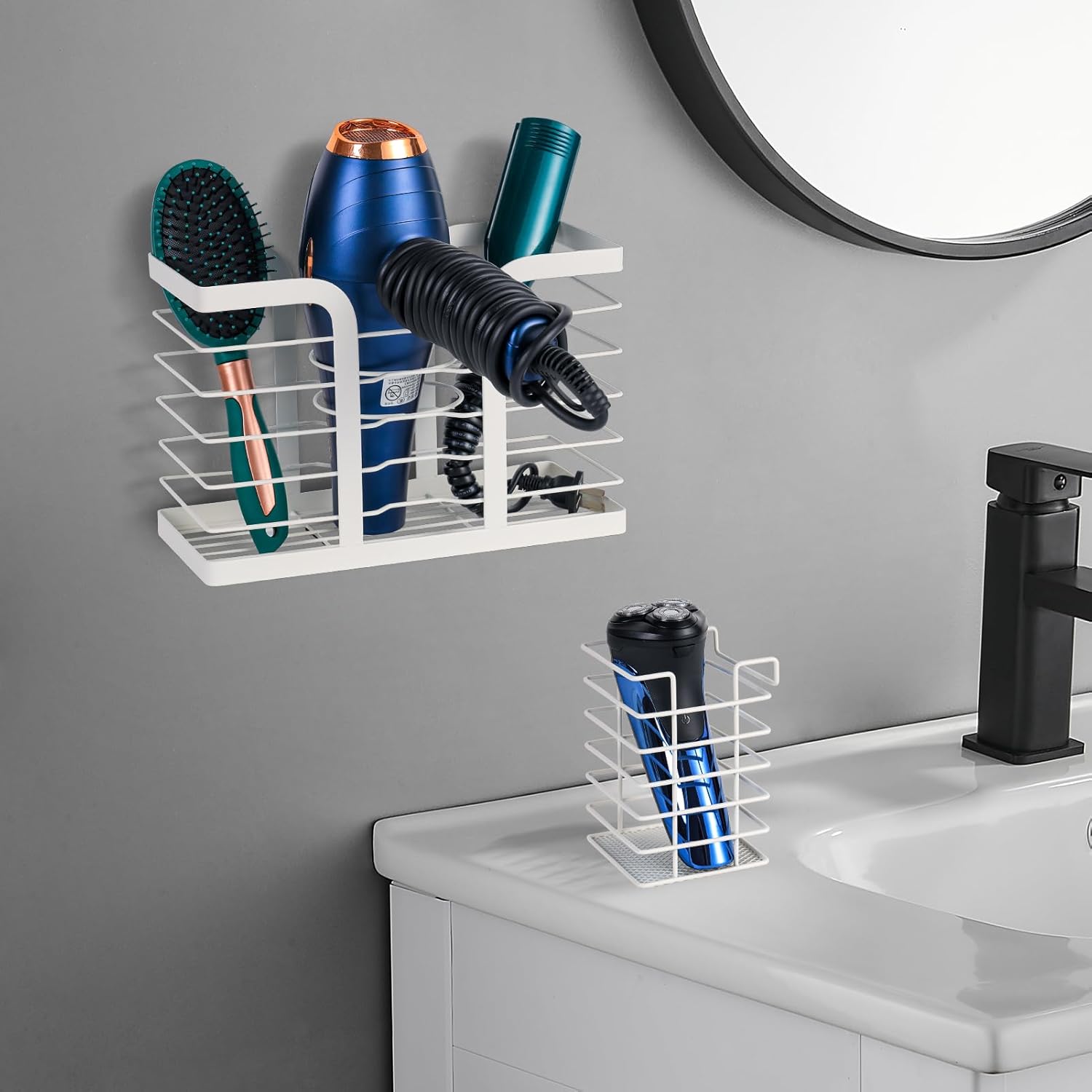 Support de sèche cheveux mural en acier inoxydable : l'accessoire idéal pour organiser votre salle de bain avec élégance – Image 7