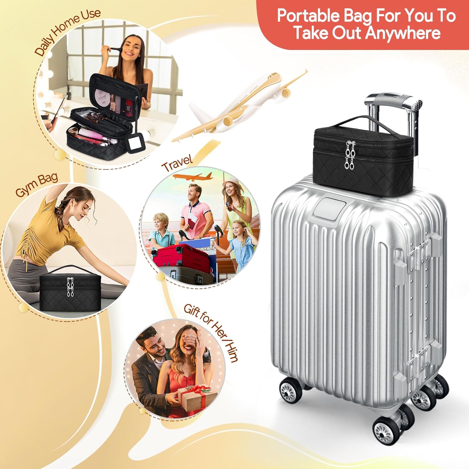 Trousse à maquillage femme voyage : l'accessoire portable idéal pour un rangement optimal et un look impeccable – Image 6