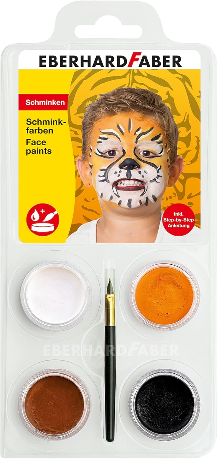 Kit de maquillage Tigre : 4 couleurs éclatantes pour enfants créatifs