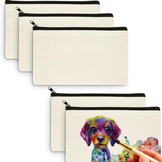 Pochette tissu zippée pour les artistes : parfaite pour le maquillage et les fournitures scolaires