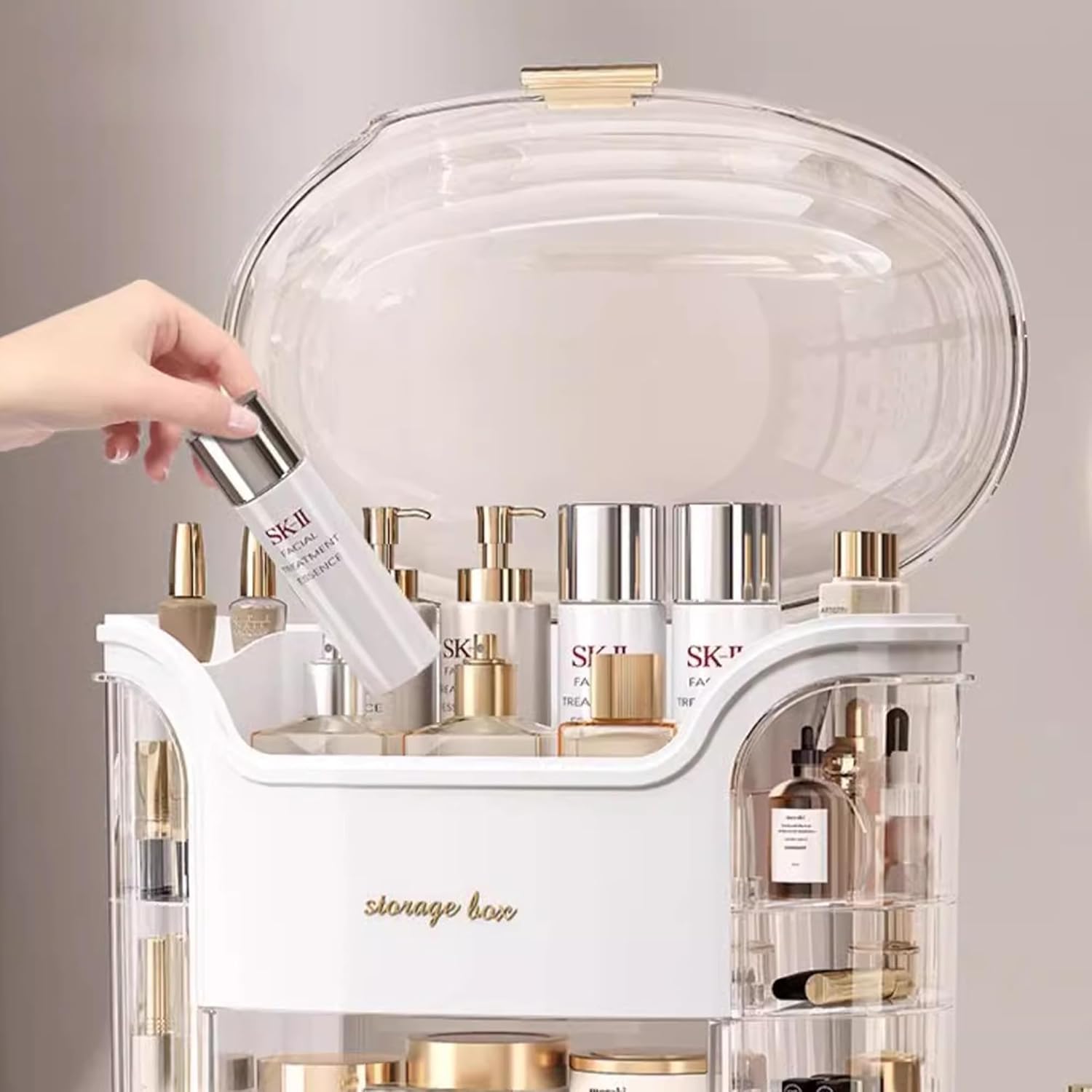 Organisateur de maquillage multifonctionnel : le rangement idéal pour skincare et bijoux dans votre salle de bain – Image 6