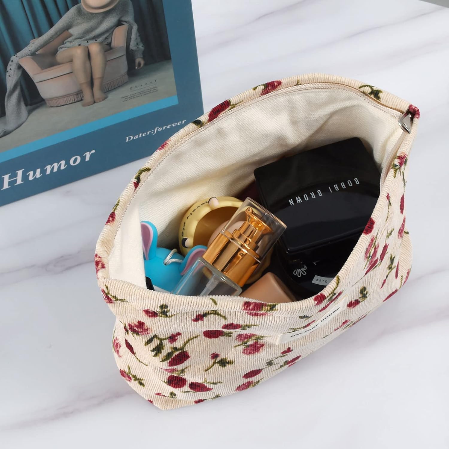 Trousse de toilette voyage : l'organiseur élégant pour femmes et filles Optimisez votre routine beauté avec ce sac de maquillage à motifs fleuris – Image 4