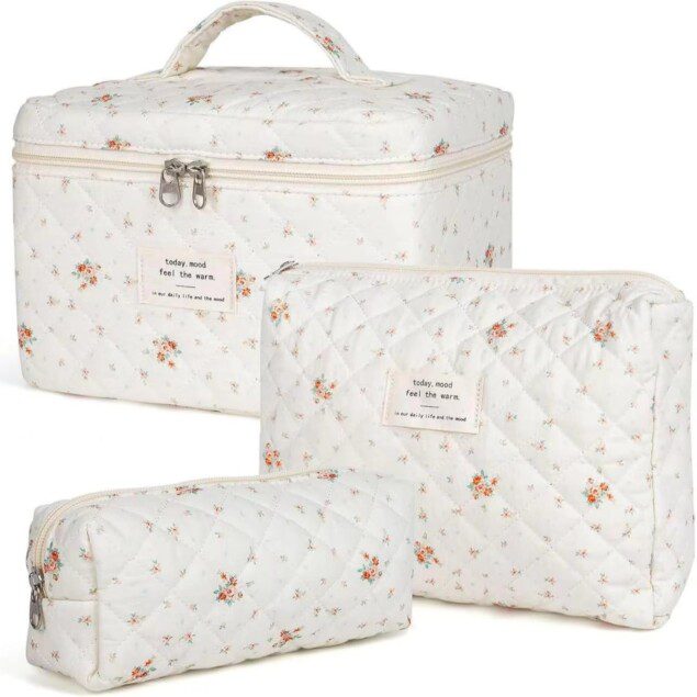 Trousse de Toilette Fleurie : Élégance et Grande Capacité