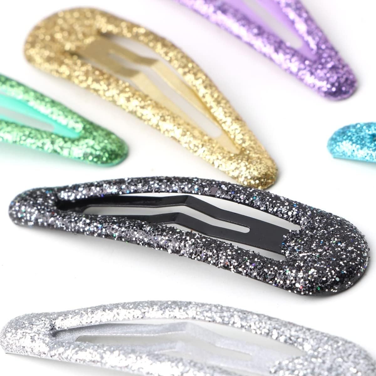 Clips à cheveux en métal coloré : des barrettes pailletées pour briller au quotidien Accessoires de coiffure élégants pour filles et femmes, 12 pièces orange – Image 4