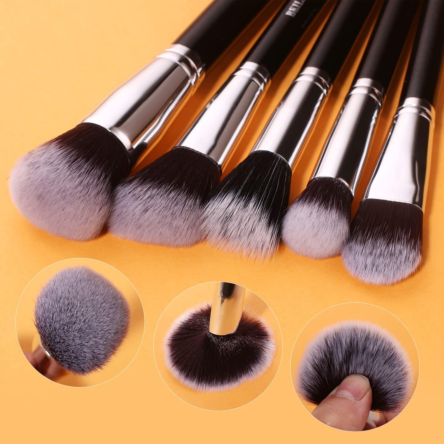 Pinceaux maquillage professionnels : le kit ultime de 20 pièces pour un teint parfait Découvrez notre kit de pinceaux maquillage de qualité supérieure, conçu pour les passionnées de beauté souhaitant appliquer fond de teint, poudre, anti-cernes et ombres à paupières avec une précision inégalée. Offrez-vous un rendu impeccable grâce à des poils en chèvre naturels et synthétiques, idéaux pour un maquillage lumineux et durable. – Image 7