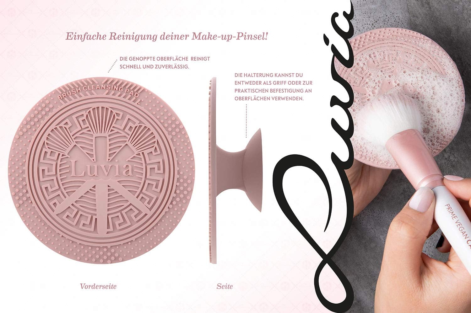 Set de pinceaux de maquillage pour passionnées de beauté : 7 outils essentiels avec rangement, éponge Blender et tapis de nettoyage – Image 3