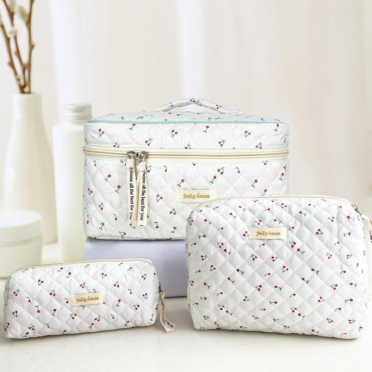 Trousse de toilette XL pour femme : élégance et praticité en voyage avec un design floral – Image 3