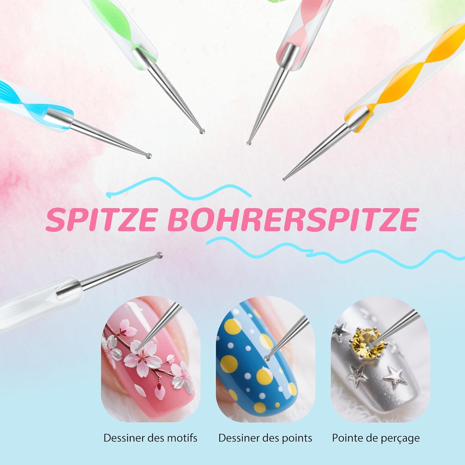 Kit de 6 pinceaux nail art professionnels : l'outil idéal pour les passionnés de manucure créative – Image 3