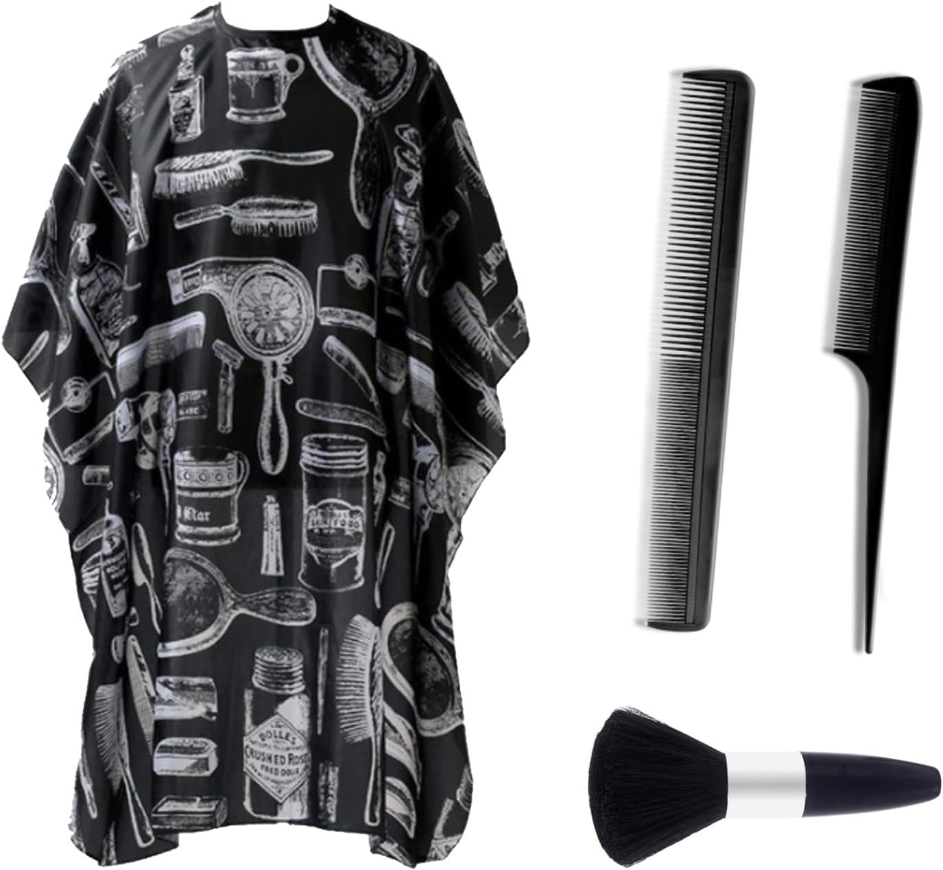 Cape de coiffure professionnelle : 4 pièces indispensables pour coiffeurs et salons   Robe de coiffure avec brosse plumeau et peigne pour des coupes impeccables