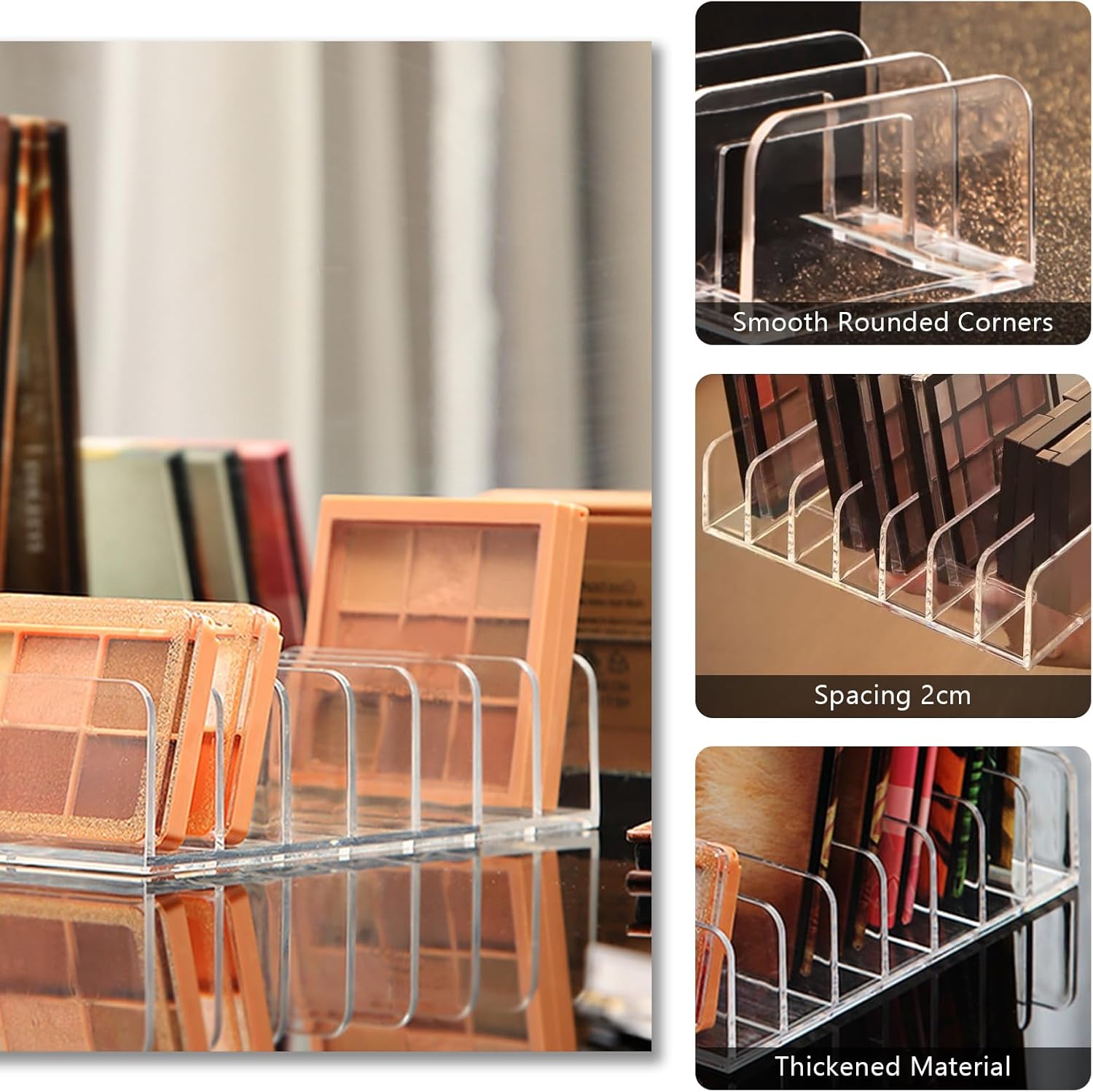Rangement Élégant pour Palettes de Maquillage Organisateur 2 Pièces avec 7 Compartiments – Image 3