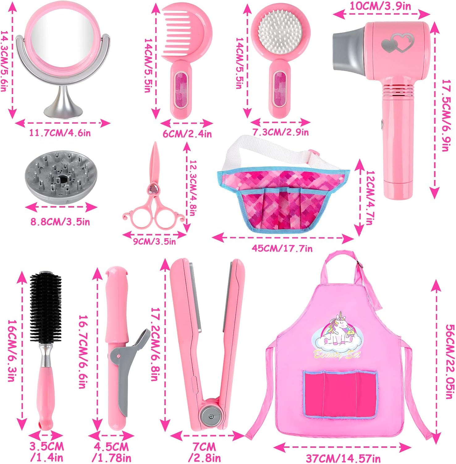 Ensemble de salon de beauté pour filles : 35 pièces pour un jeu de simulation de coiffeur amusant et créatif – Image 7