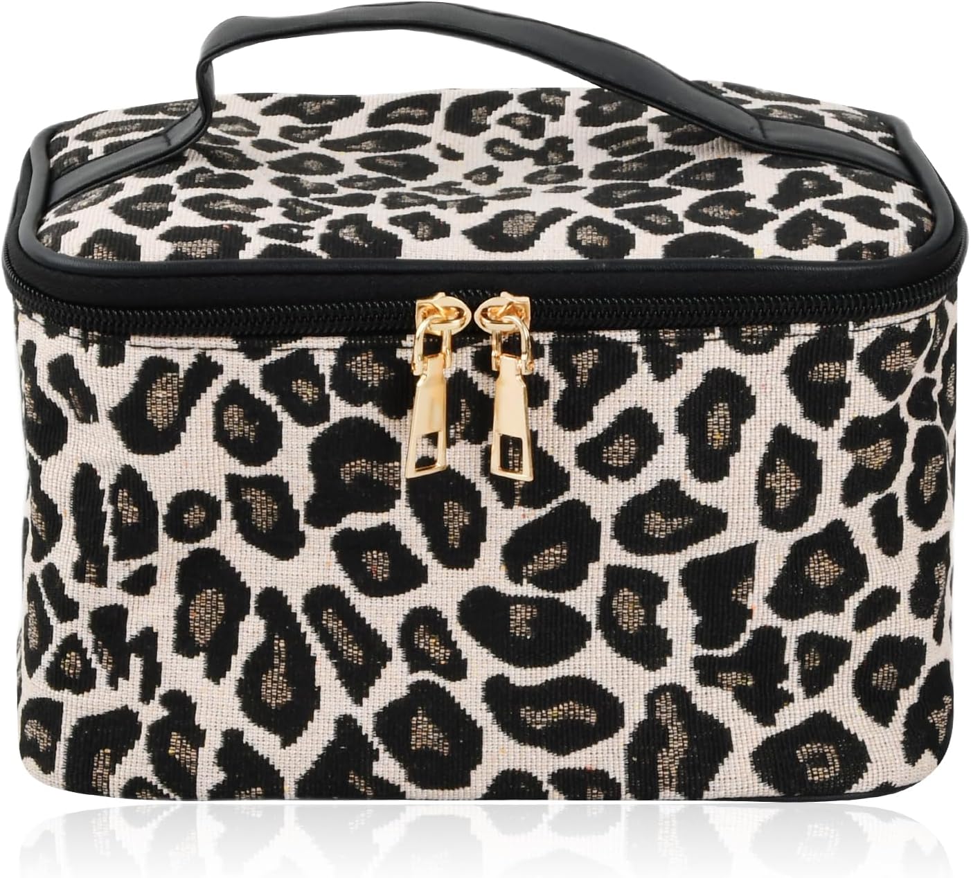 Trousse de maquillage grande capacité léopard : l'organisation élégante pour femmes et filles en voyage