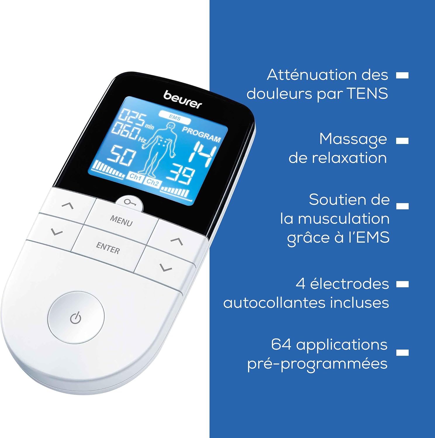 Électrostimulateur musculaire 3 en 1 pour soulager les douleurs et renforcer les muscles Thérapie anti-douleur TENS, stimulation EMS et massage relaxant : un allié pratique et efficace à emporter partout – Image 8