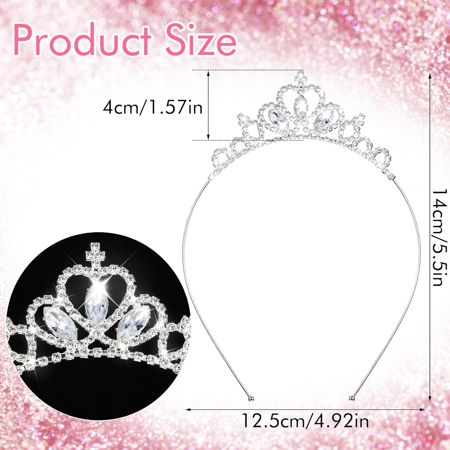 Diadème de princesse en cristal pour femme : l'accessoire idéal pour sublimer vos concours de beauté et vos événements festifs – Image 3
