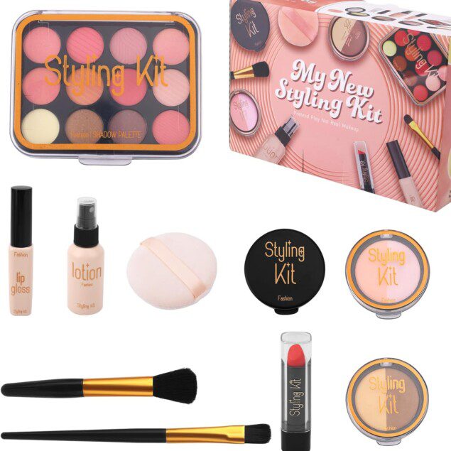 Kit de maquillage pour enfants : 10 pièces de faux maquillage réaliste pour petites filles de 3 à 5 ans, un cadeau idéal pour Noël ou un anniversaire